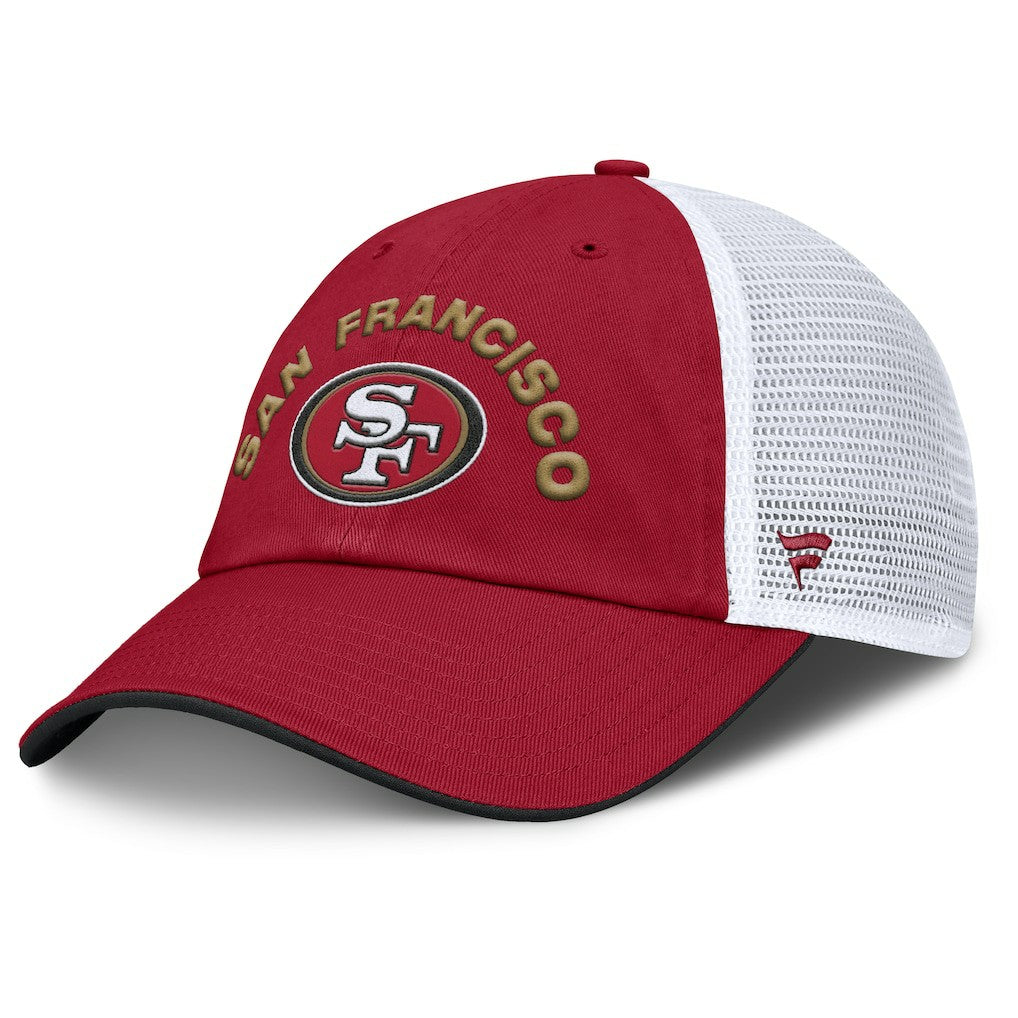 San Francisco 49ers Reverse Trucker Adjustable Hat - Scarlet/White Hats
