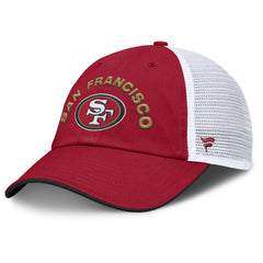 San Francisco 49ers Reverse Trucker Adjustable Hat - Scarlet/White Hats