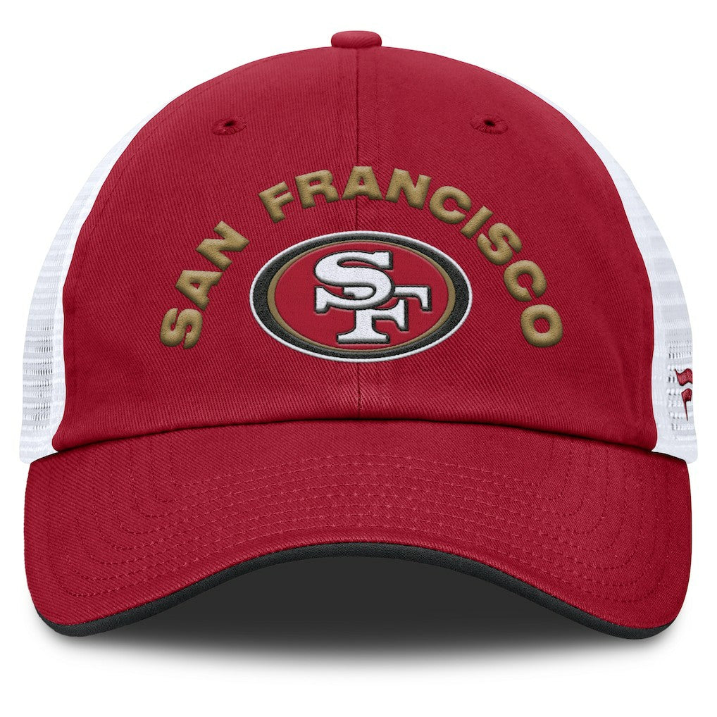 San Francisco 49ers Reverse Trucker Adjustable Hat - Scarlet/White Hats