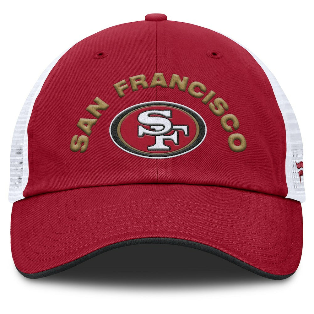 San Francisco 49ers Reverse Trucker Adjustable Hat - Scarlet/White Hats
