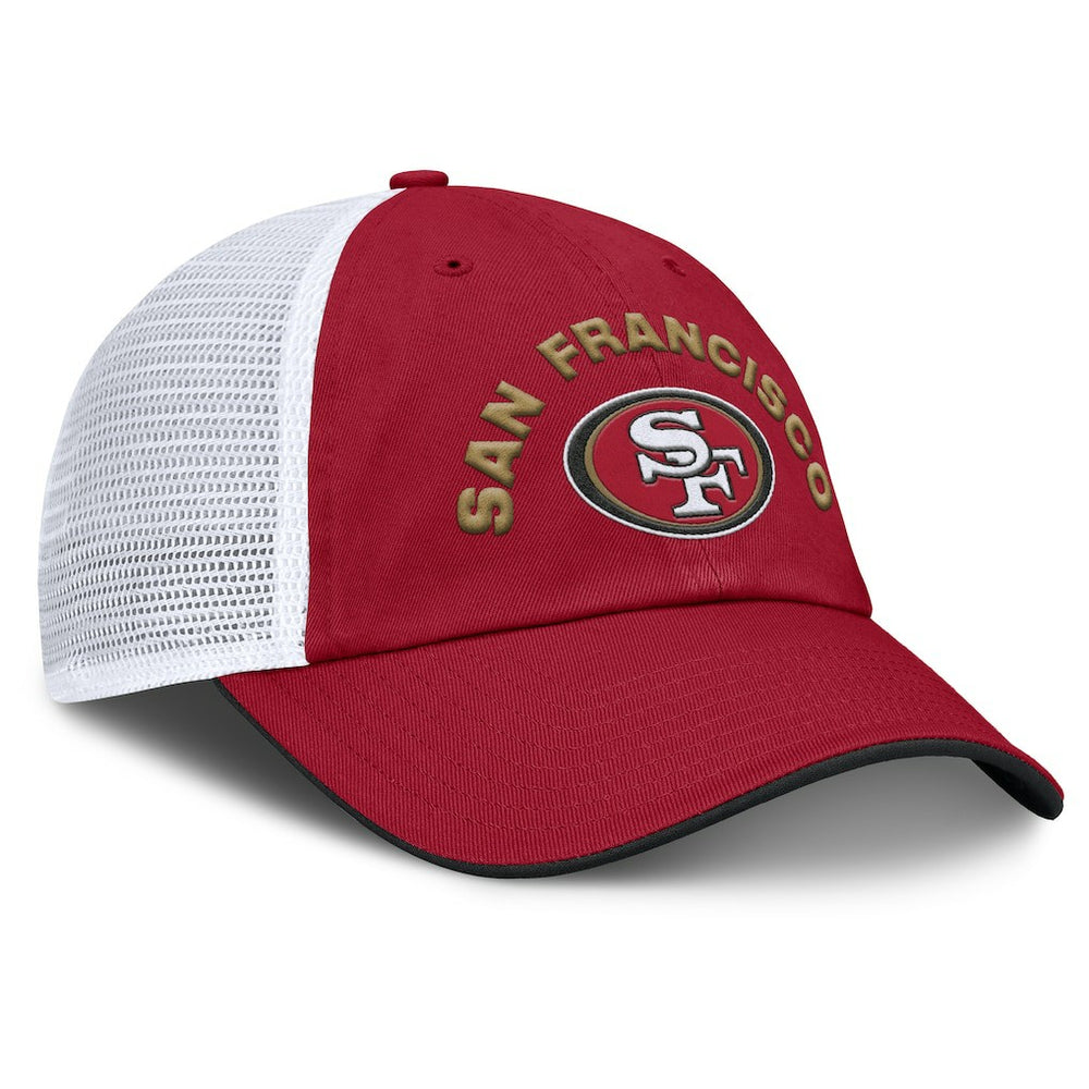 San Francisco 49ers Reverse Trucker Adjustable Hat - Scarlet/White Hats