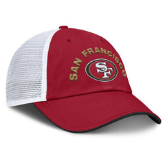 San Francisco 49ers Reverse Trucker Adjustable Hat - Scarlet/White Hats