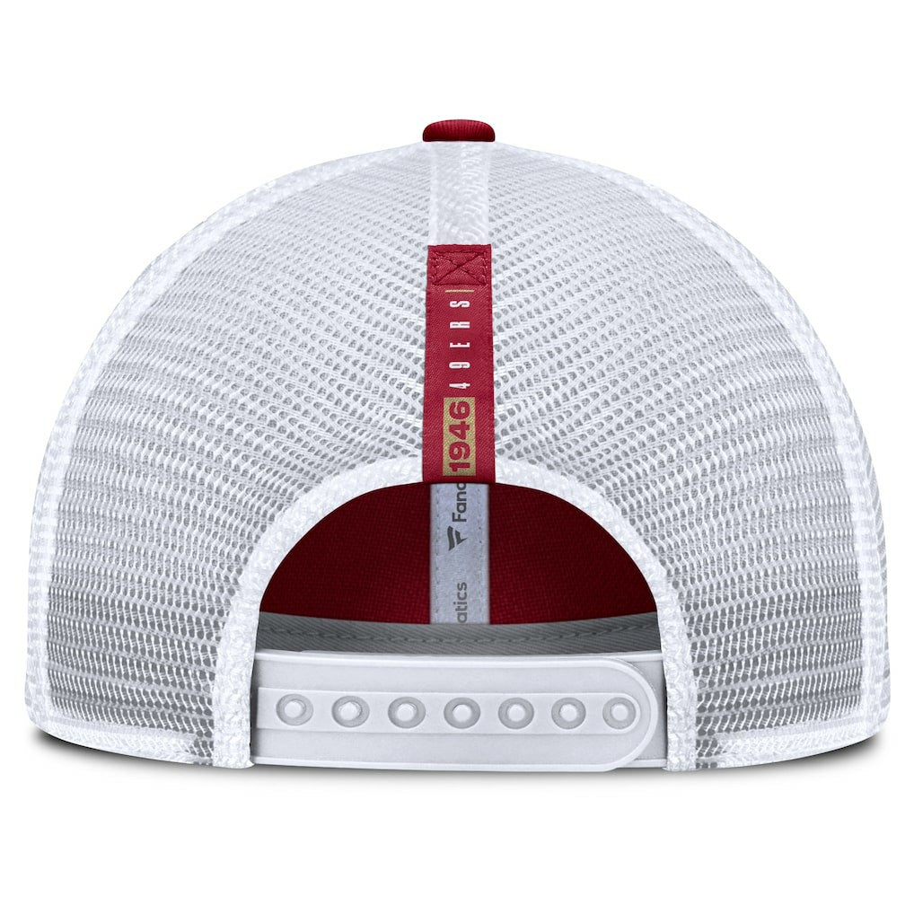 San Francisco 49ers Reverse Trucker Adjustable Hat - Scarlet/White Hats
