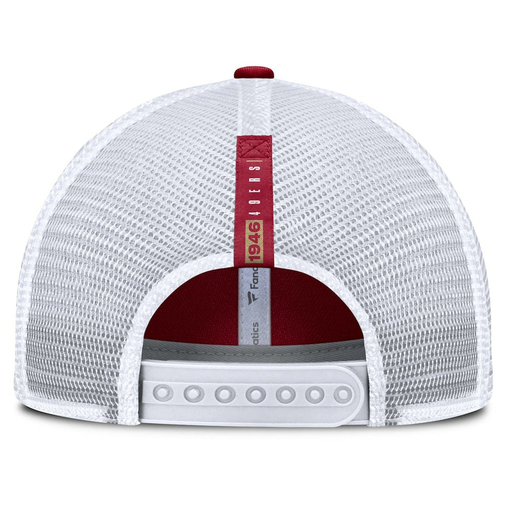 San Francisco 49ers Reverse Trucker Adjustable Hat - Scarlet/White Hats