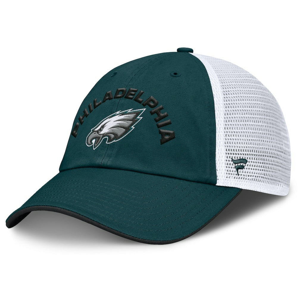Philadelphia Eagles Reverse Trucker Adjustable Hat - Midnight Green/White Hats