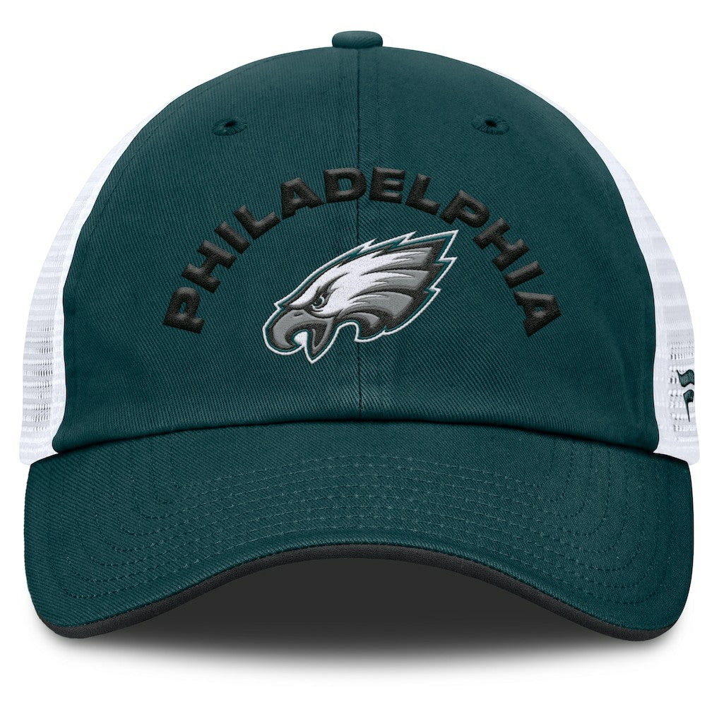 Philadelphia Eagles Reverse Trucker Adjustable Hat - Midnight Green/White Hats