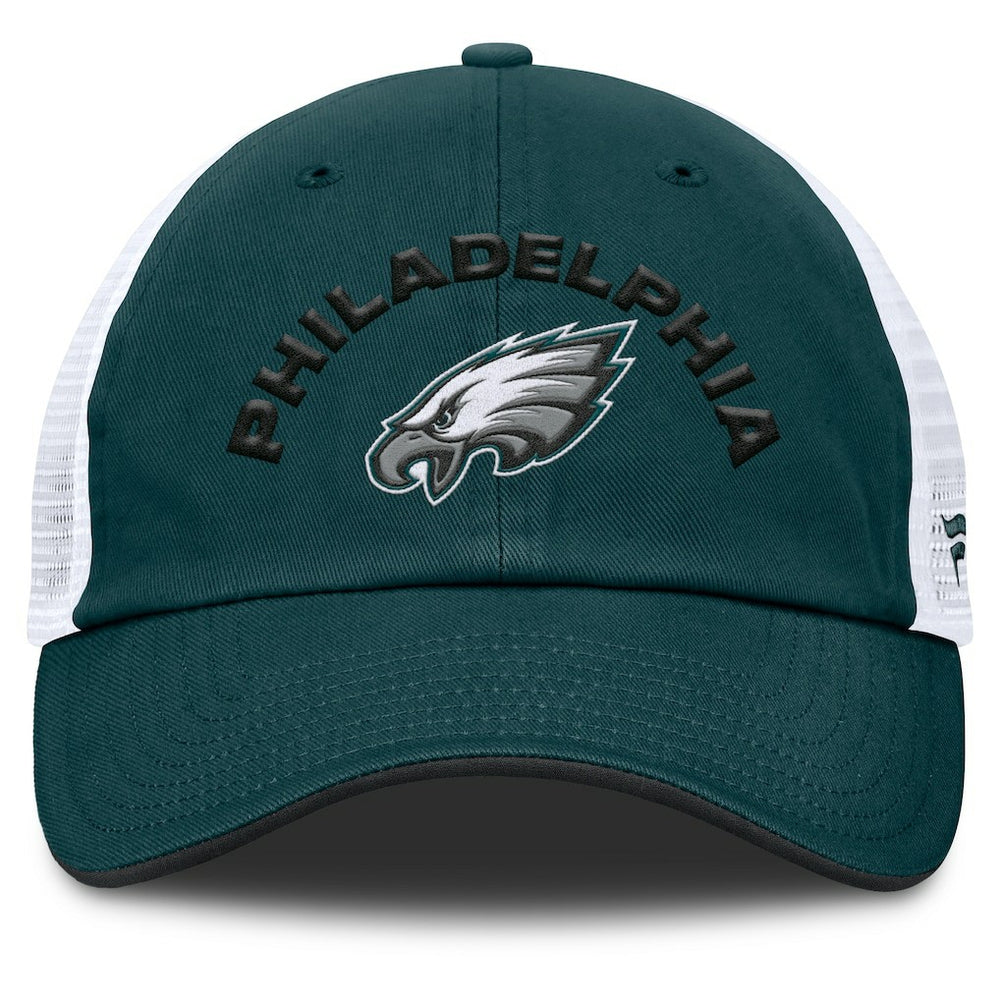 Philadelphia Eagles Reverse Trucker Adjustable Hat - Midnight Green/White Hats