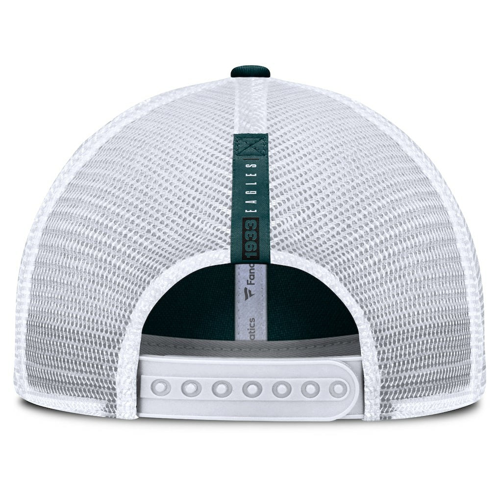 Philadelphia Eagles Reverse Trucker Adjustable Hat - Midnight Green/White Hats