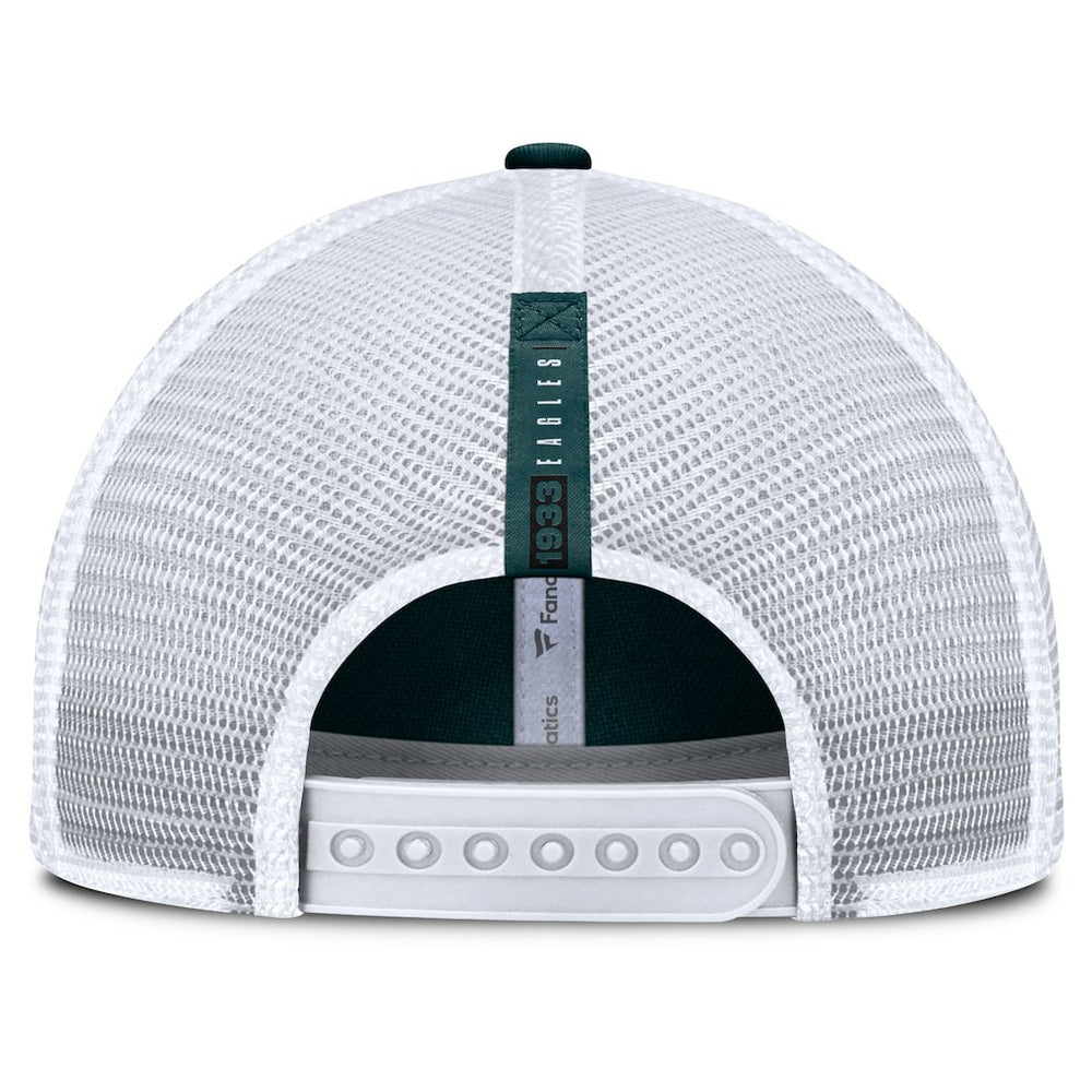 Philadelphia Eagles Reverse Trucker Adjustable Hat - Midnight Green/White Hats