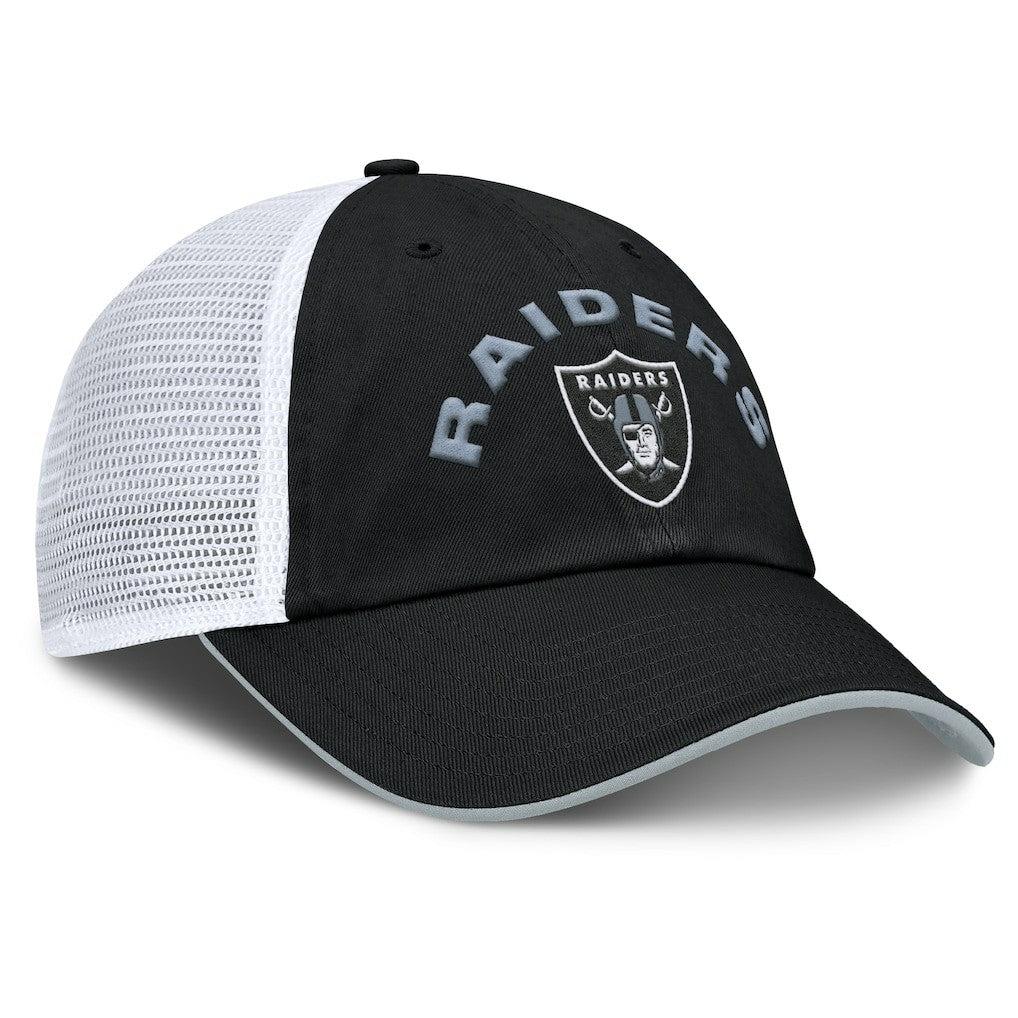 Las Vegas Raiders Reverse Trucker Adjustable Hat - Black/White Hats
