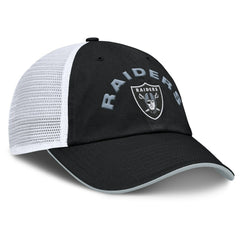 Las Vegas Raiders Reverse Trucker Adjustable Hat - Black/White Hats