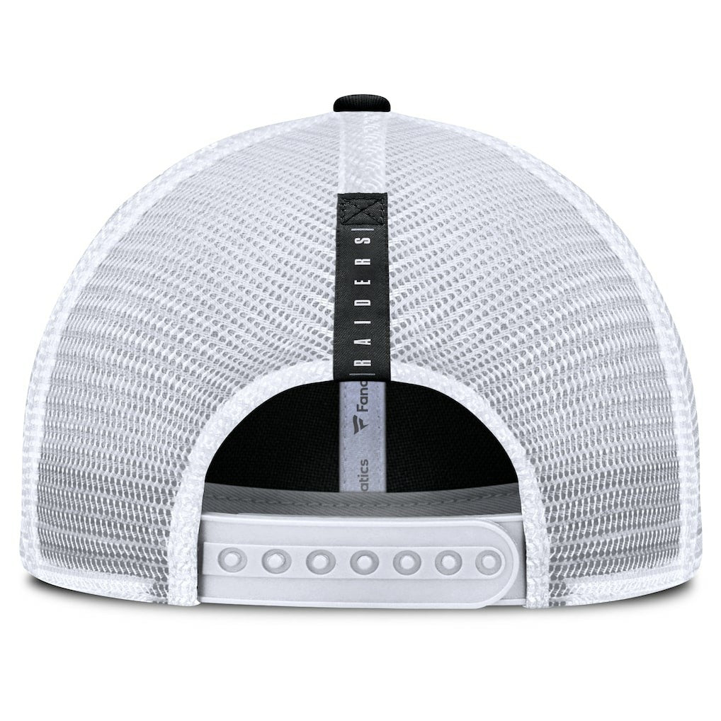 Las Vegas Raiders Reverse Trucker Adjustable Hat - Black/White Hats