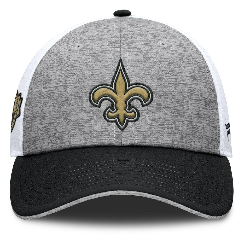 New Orleans Saints Option Trucker Adjustable Hat - Gray/Black Hats
