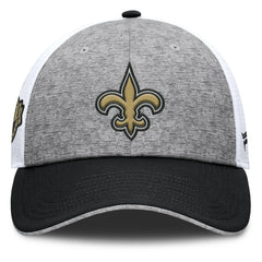 New Orleans Saints Option Trucker Adjustable Hat - Gray/Black Hats