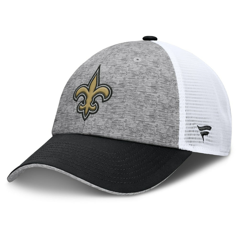 New Orleans Saints Option Trucker Adjustable Hat - Gray/Black Hats