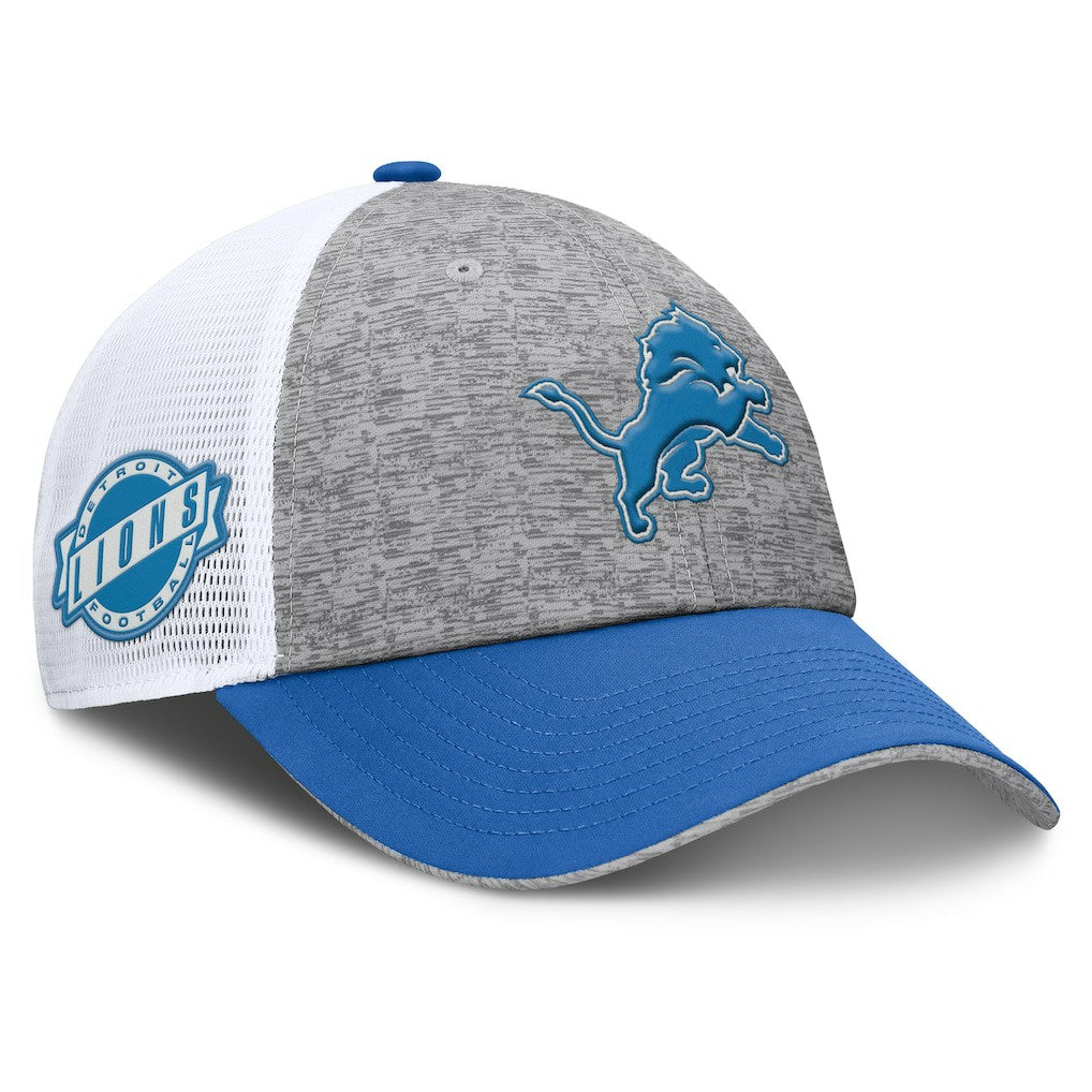 Detroit Lions Option Trucker Adjustable Hat - Gray/Blue Hats