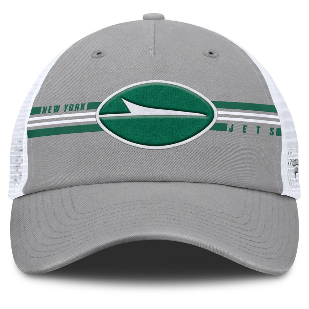 New York Jets Singleback Trucker Adjustable Hat - Gray Hats