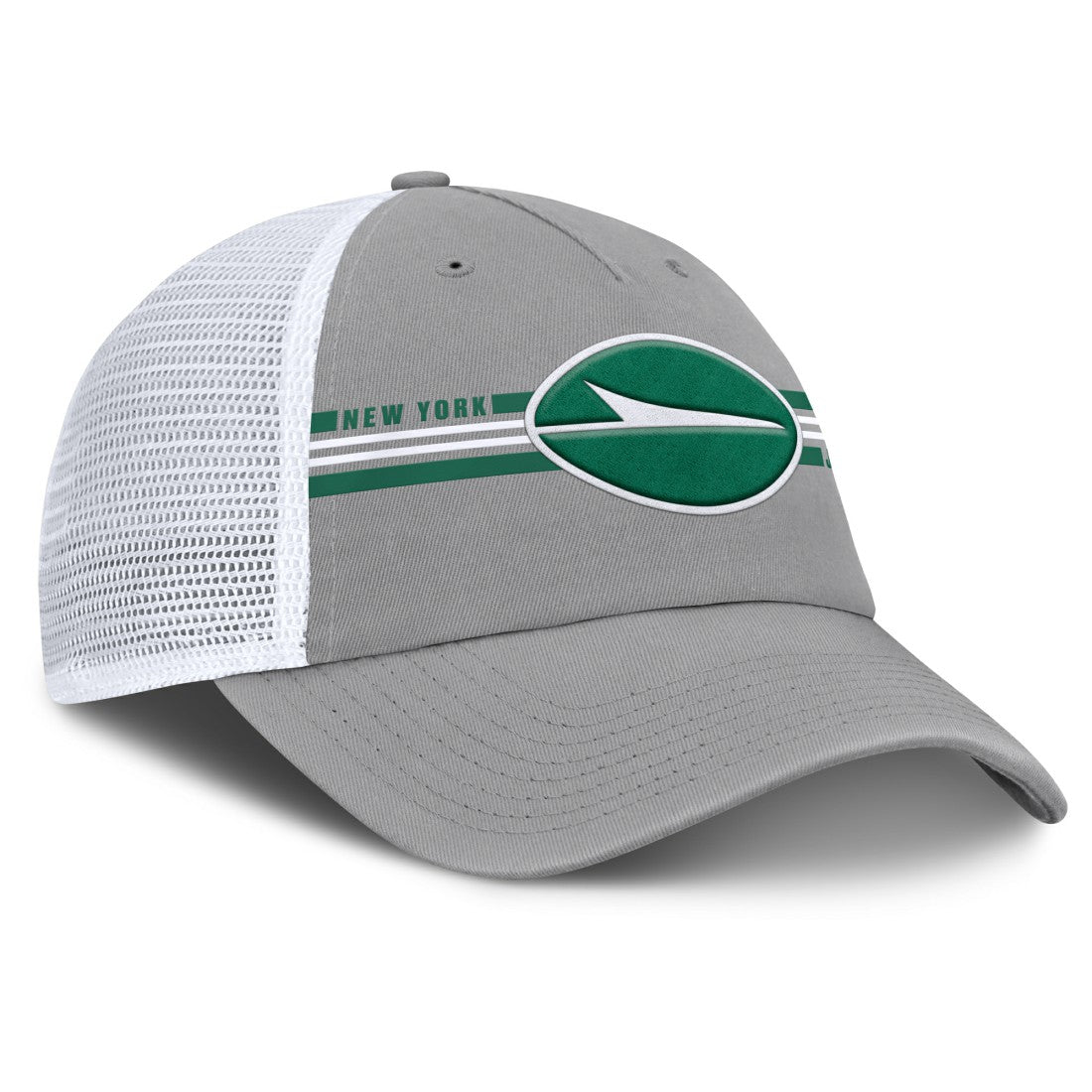 New York Jets Singleback Trucker Adjustable Hat - Gray Hats