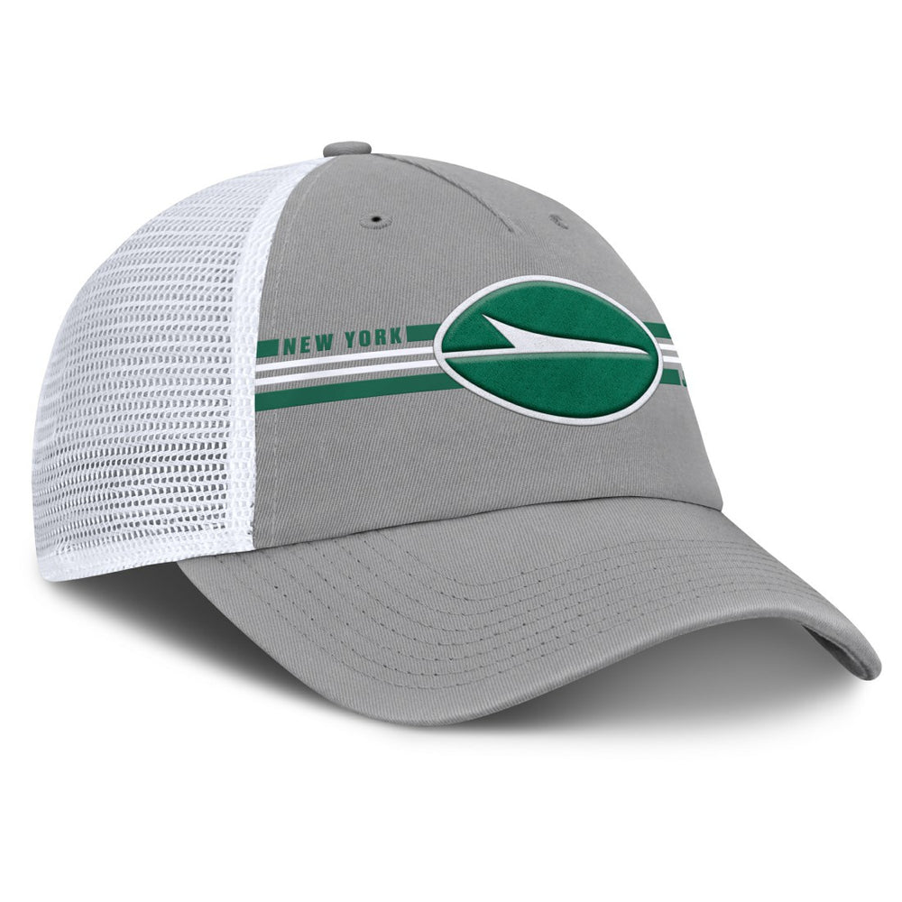 New York Jets Singleback Trucker Adjustable Hat - Gray Hats
