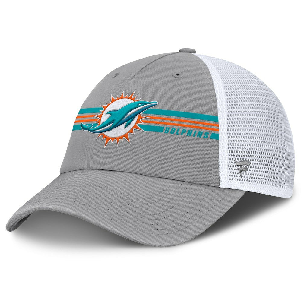 Miami Dolphins Singleback Trucker Adjustable Hat - Gray Hats