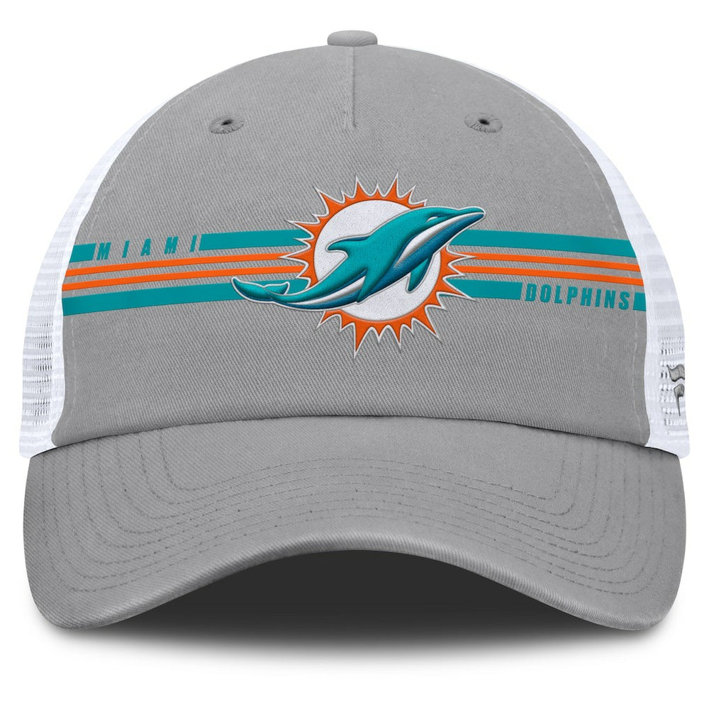 Miami Dolphins Singleback Trucker Adjustable Hat - Gray Hats