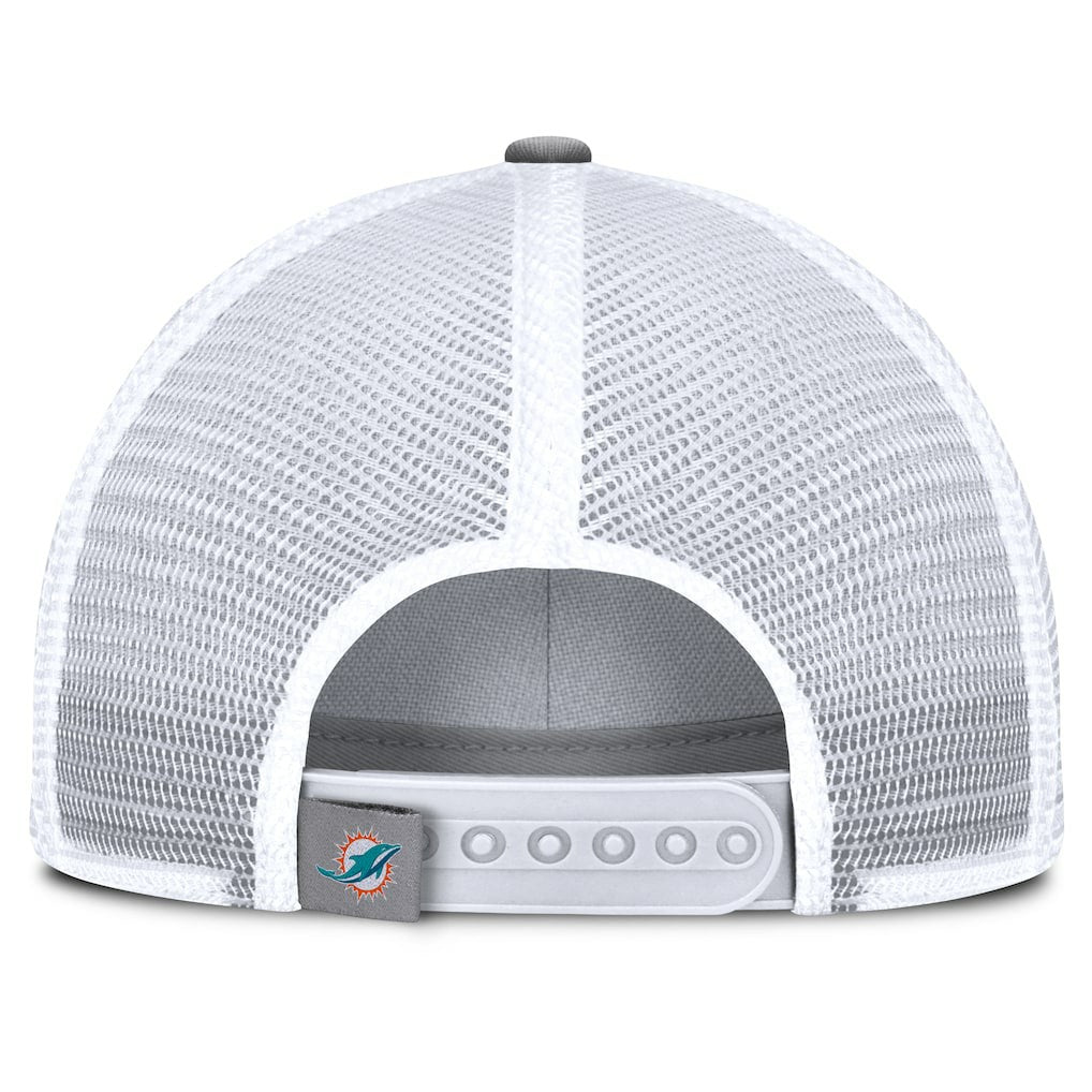 Miami Dolphins Singleback Trucker Adjustable Hat - Gray Hats