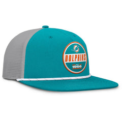 Miami Dolphins Edge Rush Trucker Adjustable Hat - Aqua/Gray Hats