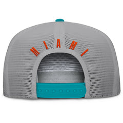 Miami Dolphins Edge Rush Trucker Adjustable Hat - Aqua/Gray Hats