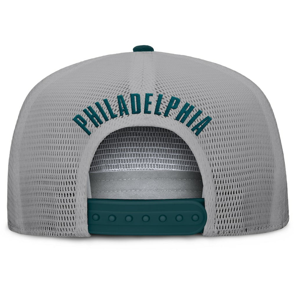 Philadelphia Eagles Edge Rush Trucker Adjustable Hat - Midnight Green/Gray Hats