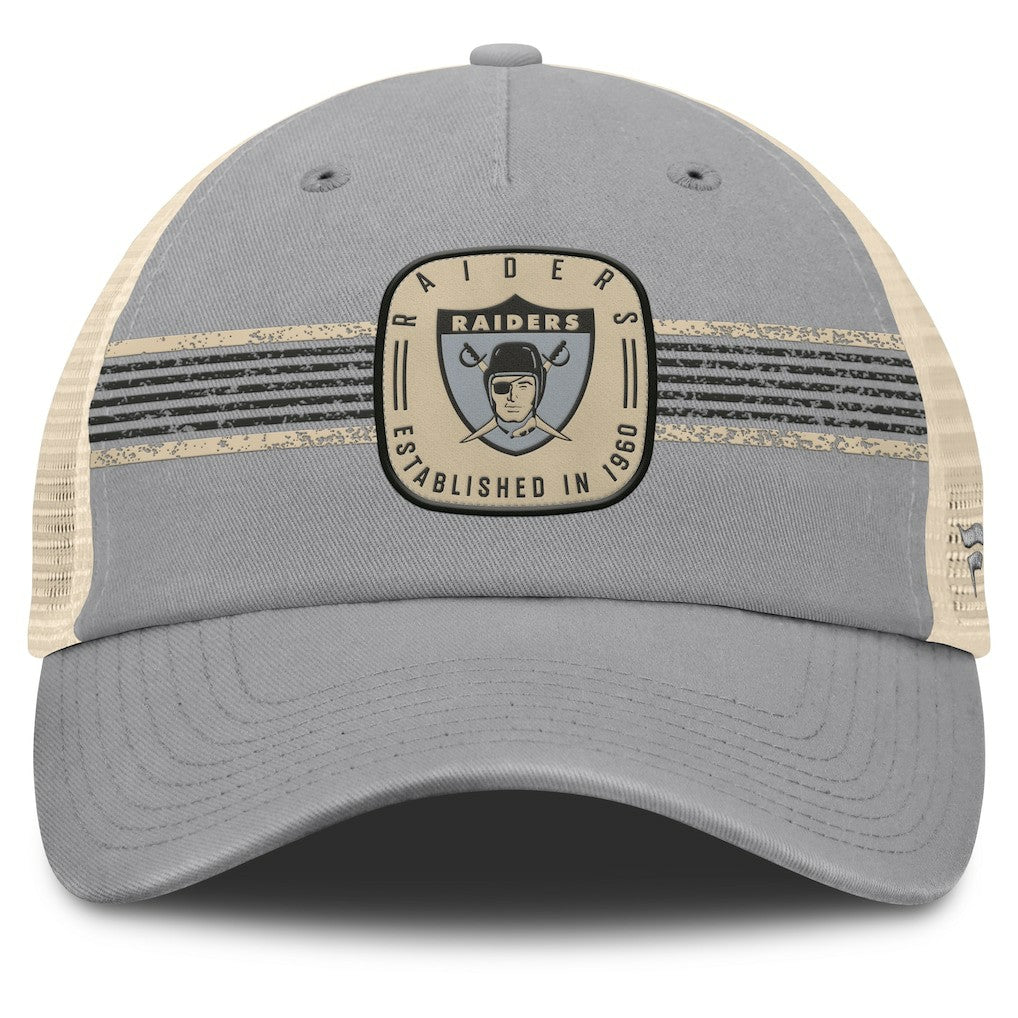 Las Vegas Raiders Heritage Bootleg Trucker Adjustable Hat - Gray Hats