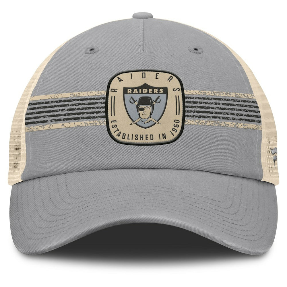 Las Vegas Raiders Heritage Bootleg Trucker Adjustable Hat - Gray Hats