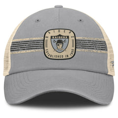 Las Vegas Raiders Heritage Bootleg Trucker Adjustable Hat - Gray Hats