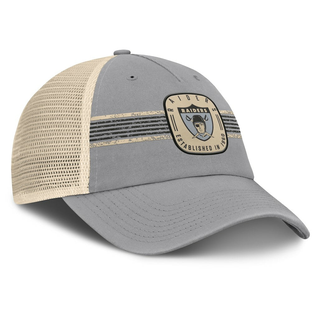 Las Vegas Raiders Heritage Bootleg Trucker Adjustable Hat - Gray Hats
