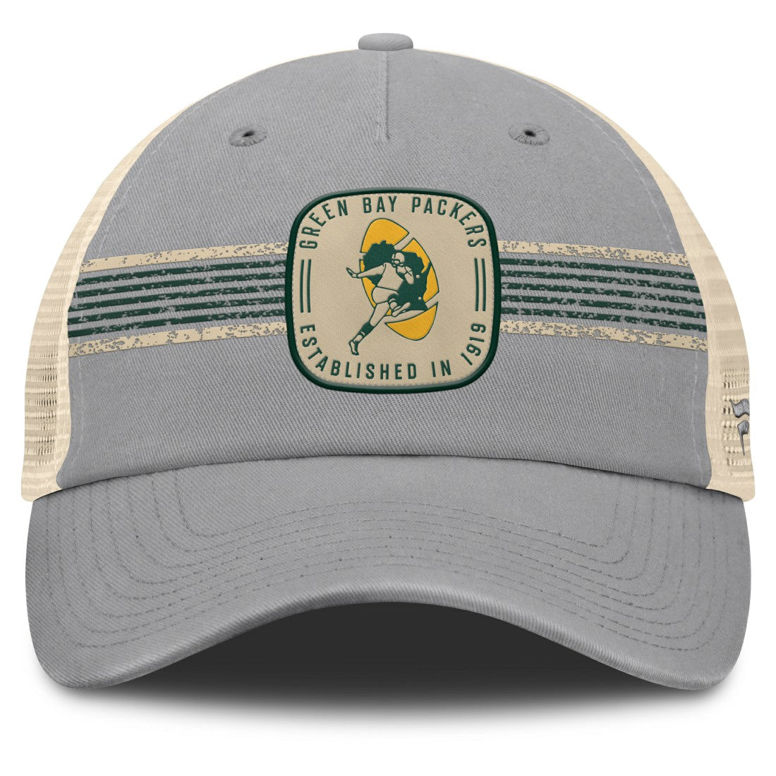 Green Bay Packers Heritage Bootleg Trucker Adjustable Hat - Gray Hats