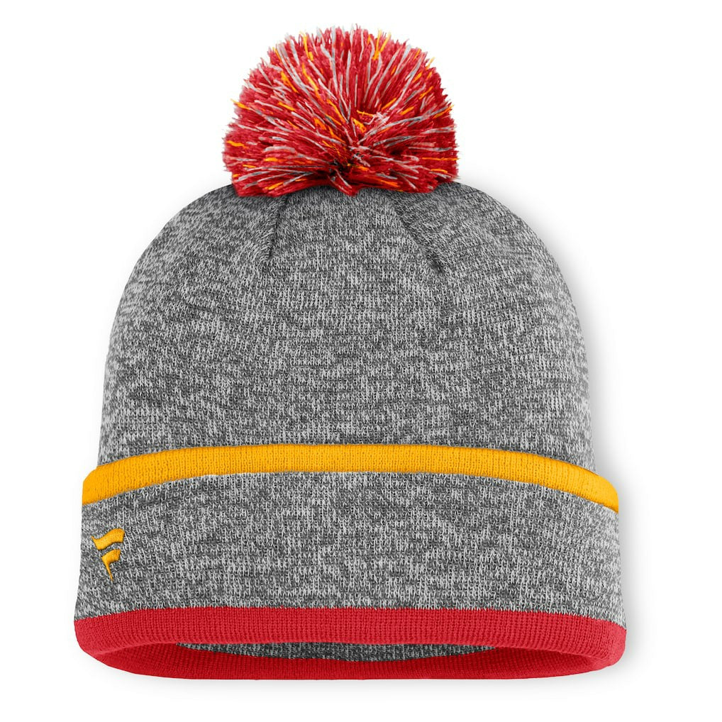 Kansas City Chiefs Motion Cuffed Knit Hat with Pom - Heather Gray Hats