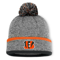 Cincinnati Bengals Motion Cuffed Knit Hat with Pom - Heather Gray Hats