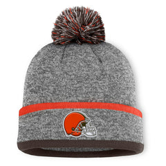 Cleveland Browns Motion Cuffed Knit Hat with Pom - Heather Gray Hats