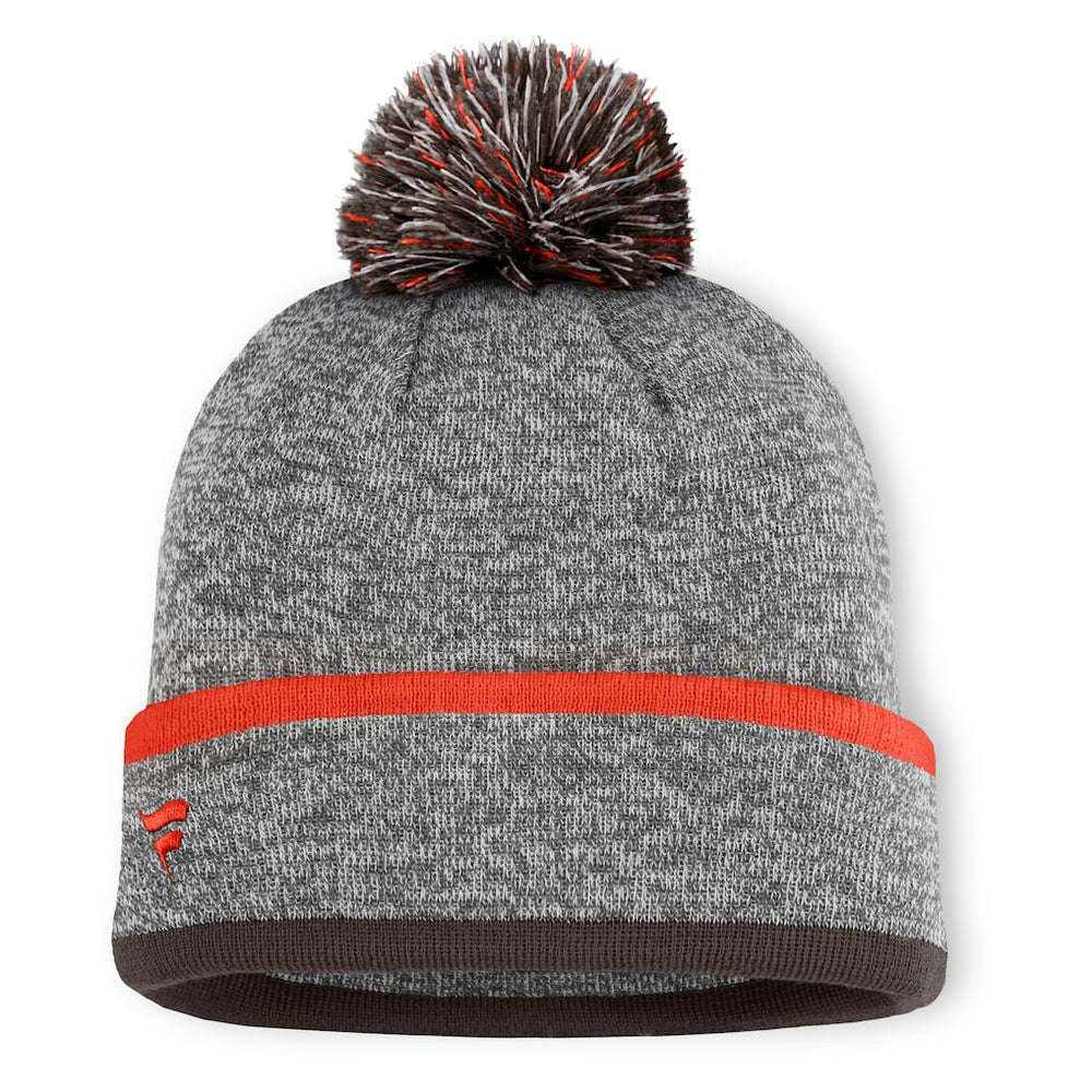 Cleveland Browns Motion Cuffed Knit Hat with Pom - Heather Gray Hats