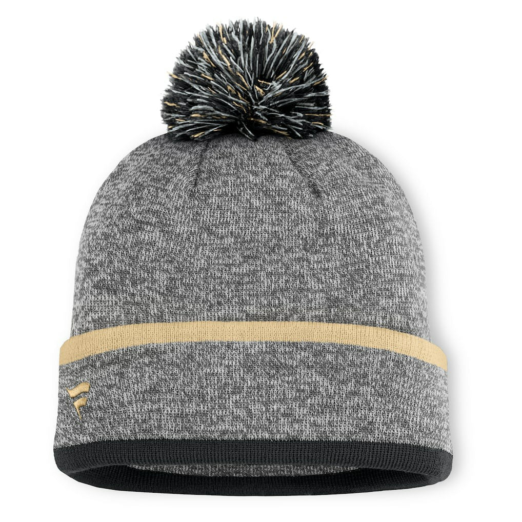 New Orleans Saints Motion Cuffed Knit Hat with Pom - Heather Gray Hats