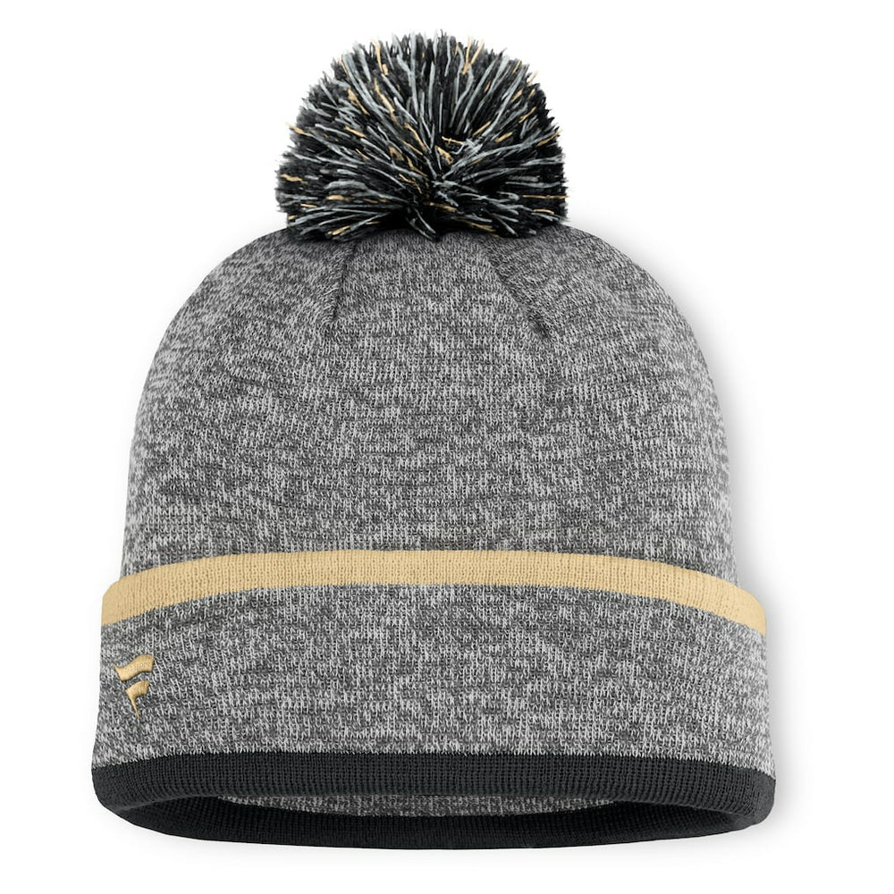 New Orleans Saints Motion Cuffed Knit Hat with Pom - Heather Gray Hats
