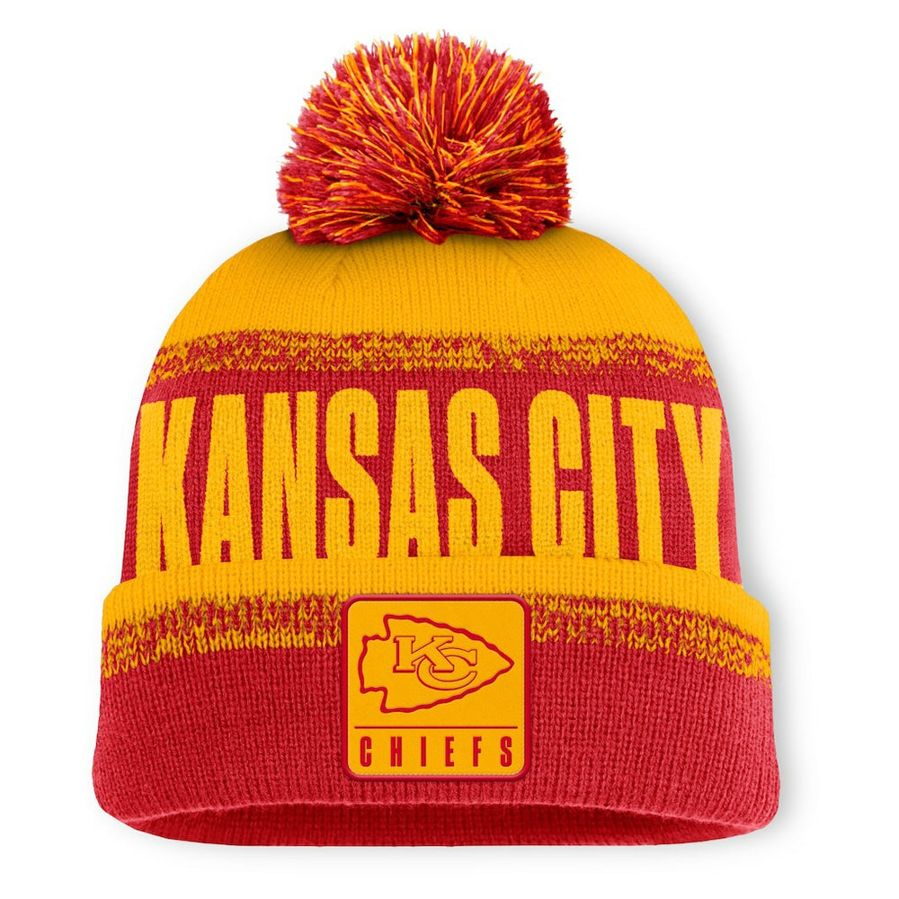 Kansas City Chiefs Play Action Cuffed Knit Hat with Pom - Red/Gold Hats