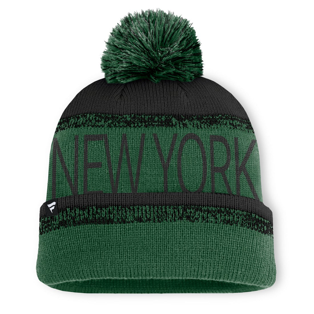 New York Jets Play Action Cuffed Knit Hat with Pom - Green/Black Hats