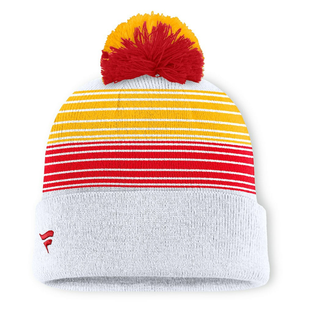 Kansas City Chiefs Ghost Cuffed Knit Hat with Pom - White Hats