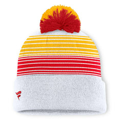 Kansas City Chiefs Ghost Cuffed Knit Hat with Pom - White Hats