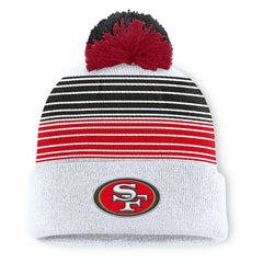 San Francisco 49ers Ghost Cuffed Knit Hat with Pom - White Hats