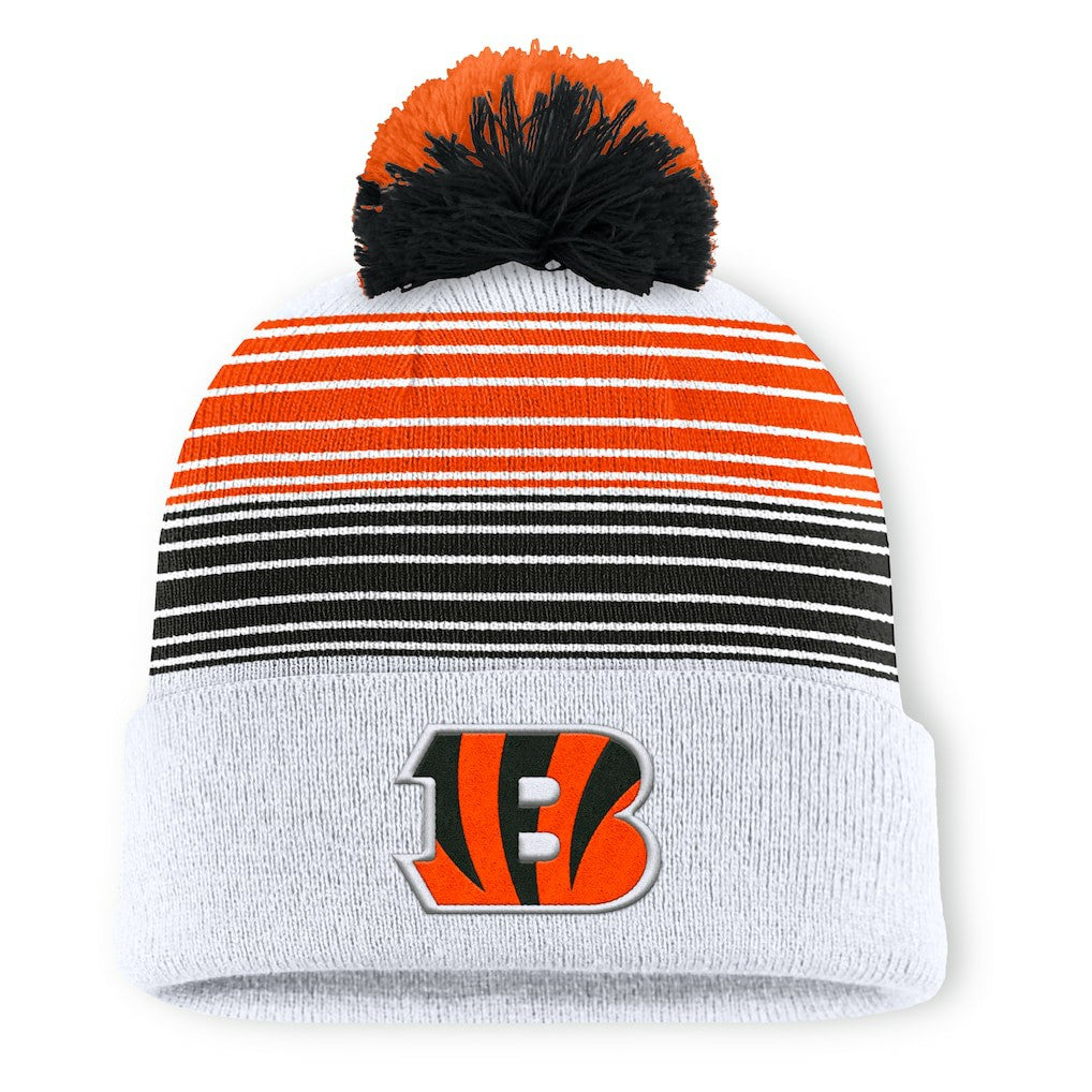 Cincinnati Bengals Ghost Cuffed Knit Hat with Pom - White Hats