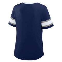 Dallas Cowboys Women's Redzone Draw Play Athena Lace-Up T-Shirt - Navy T-shirts