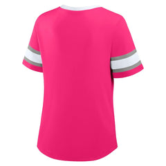 Dallas Cowboys Women's Redzone Draw Play Athena Lace-Up T-Shirt - Pink T-shirts
