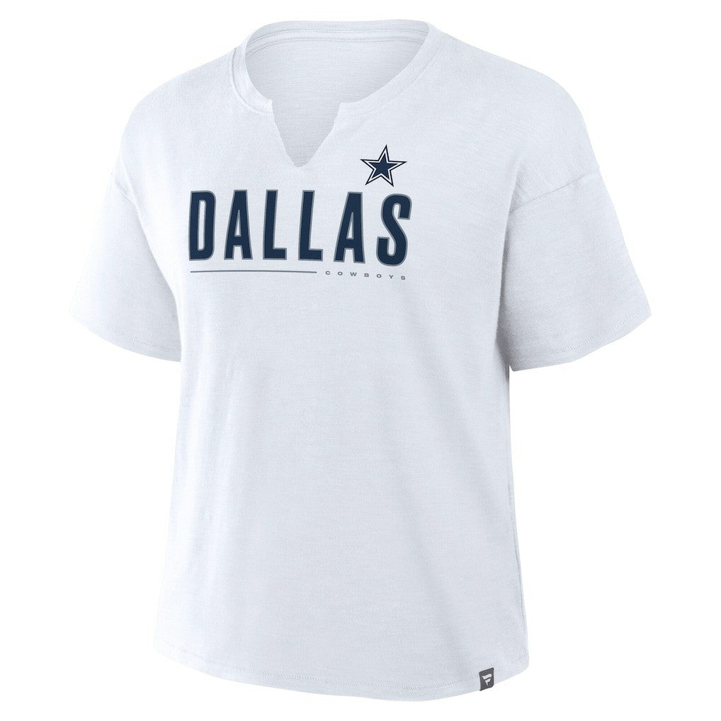Dallas Cowboys Women's Redzone Slub Boxy T-Shirt - White T-shirts