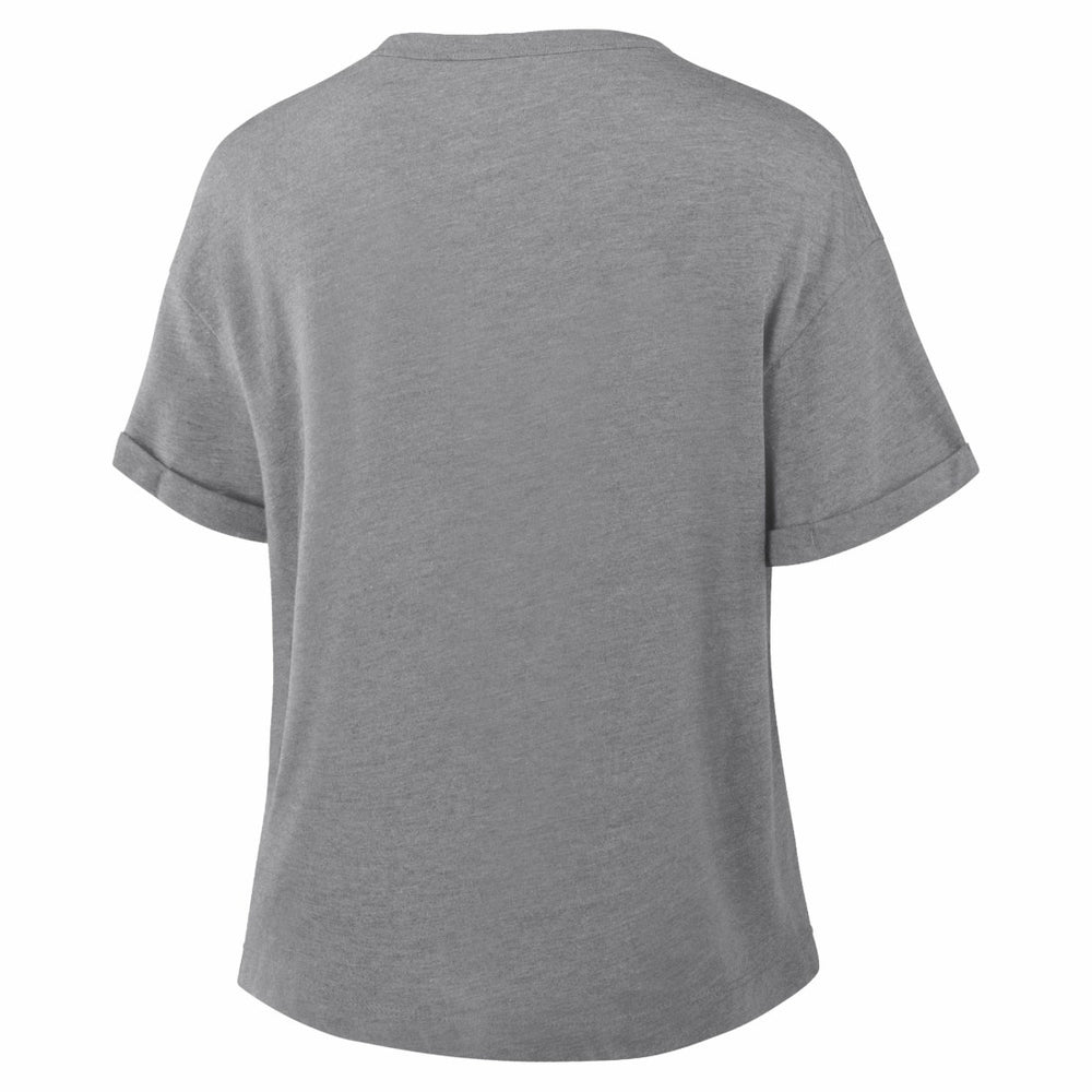 Dallas Cowboys Women's Pennant Wave Tribute Tri-Blend Boxy T-Shirt - Heather Gray T-shirts